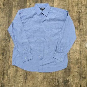 Mens Eterno Italy blue long sleeve button up dress shirt, size 16